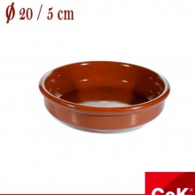 7225411 Keramická zapekacia misa okrúhla d: 20 x 5 cm hnedá COK